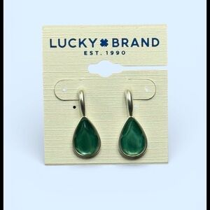Lucky Brand Emerald Teardrop Earrings